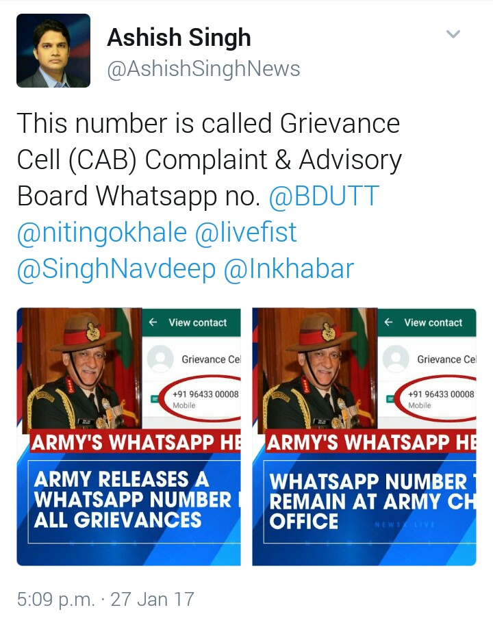 Raisina Watch: WhatsApp number at Indian Army Head Quarters